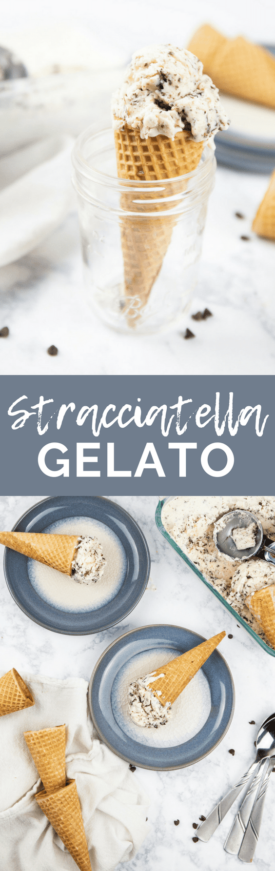 Long Pinterest pin for Stracciatella Gelato.