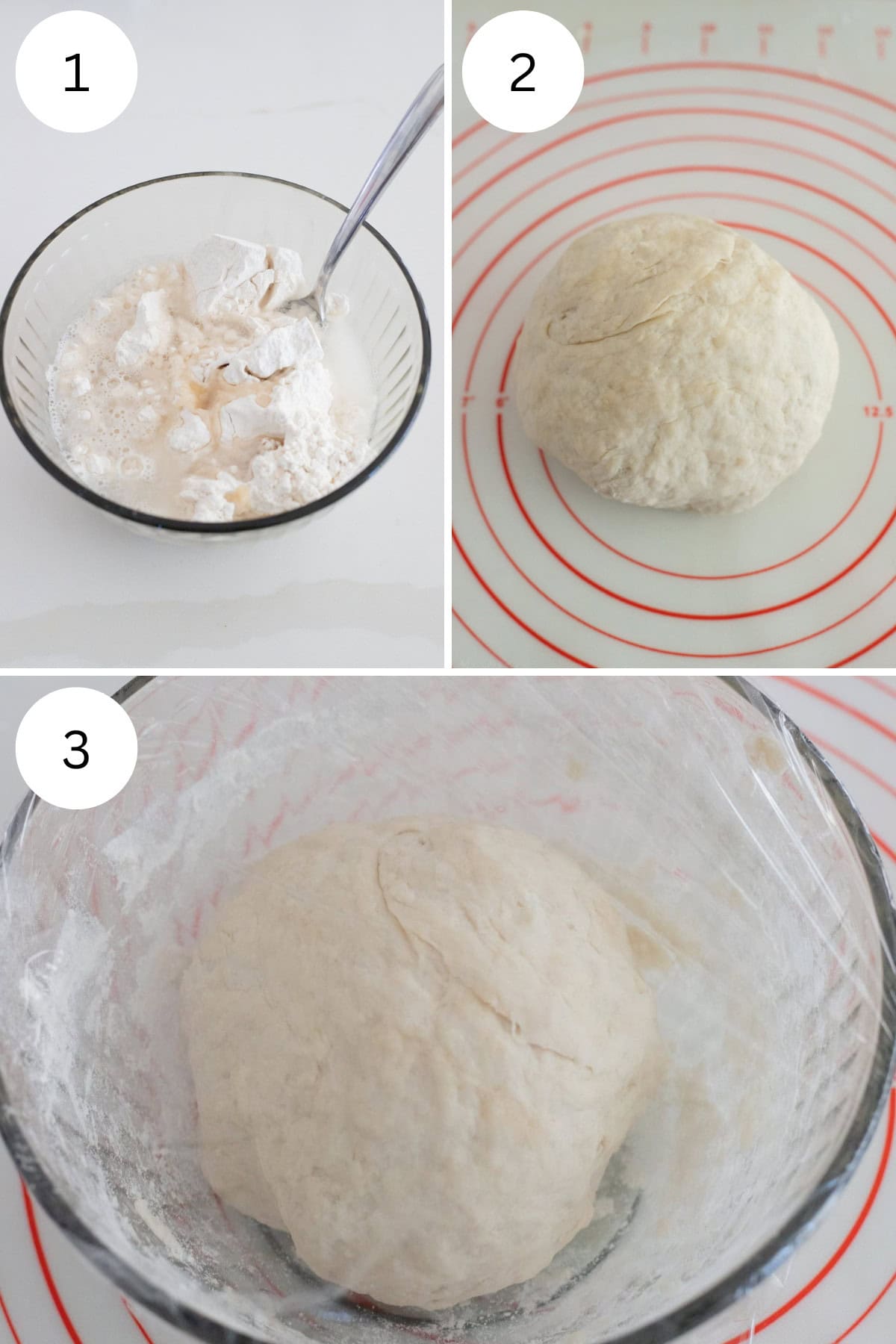 A 3 image collage showing the steps for making apple strudel.
