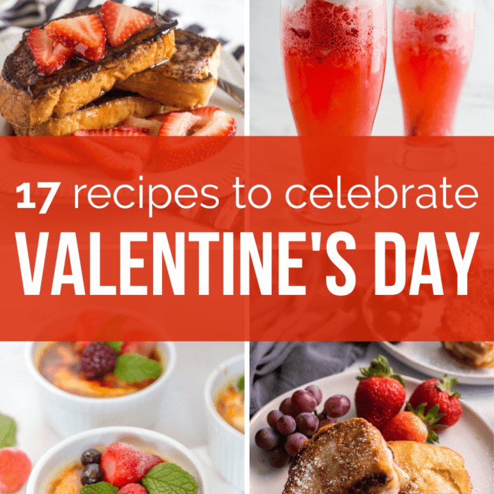 A collage of valentine's day recipes.