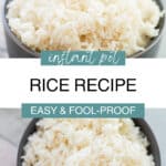 Pinterest pin for Instant Pot rice.