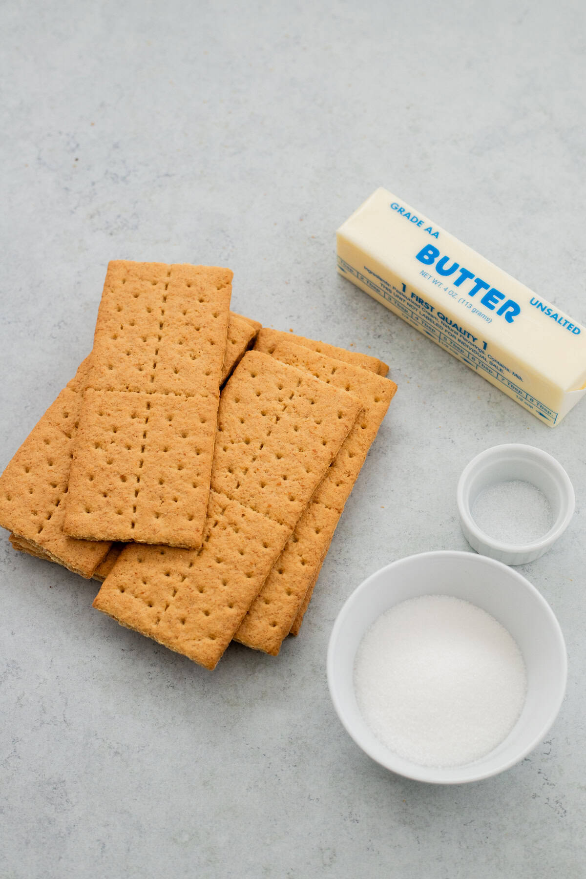Ingredients laid out for homemade pie crust.