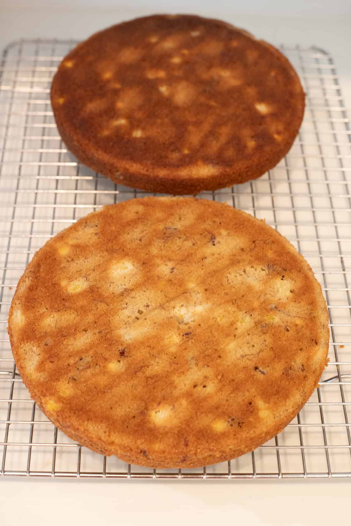 Hummingbird cakes on a cooling rack.